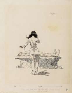 (Frazetta) Funeral Pyre with Nude. | Profiles in History