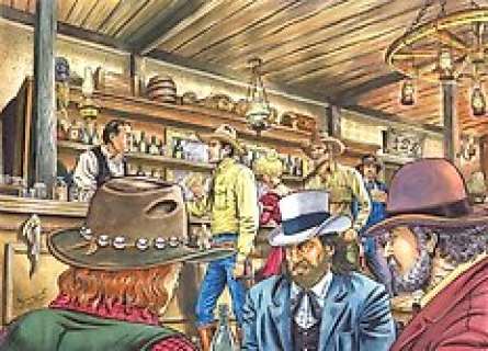 Tex - B. Delvecchio - illustrazione originale "Saloon" - Loose page | Catawiki