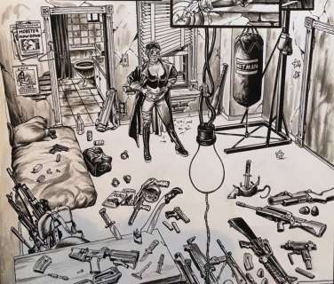 Punisher - Joe Jusko - Painkiller Jane page - Original Art - (2001) | Catawiki