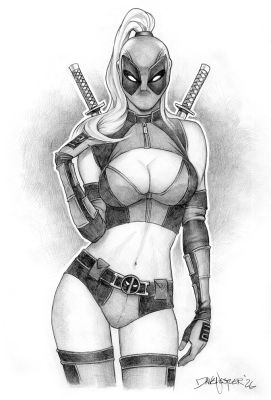 Dave Nestler | "Lady Deadpool" original sketch from Dave Nestler | Raremarq (Buy It Now)