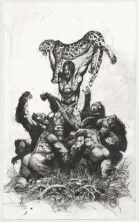 154: Bisley Tarzan and Sheeta 1990s original comic art | Russ Cochran