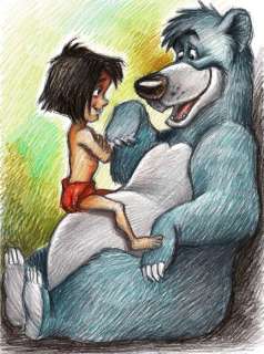 The Jungle Book - Mowgli and Baloo - Signed Giclée - Joan Vizcarra - Original Art | Catawiki