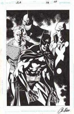 Batista JLA 118 pg 22 DESPERO CONTROLS BATMAN AQUAMAN MARTIAN MANHUNTER SPLASH | eBay US