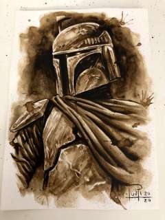 Original Coffee Painting - BOBA FETT - Original (2020) | Catawiki
