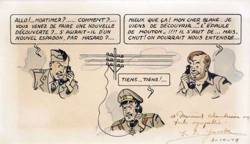 Jacobs | Le Secret de l’Espadon, illustration Ã  l’encre de… | Banque Dessinée