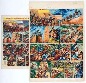 Eagle original artwork (Vol. 1: No 34, 1950). Cortez, Conqueror of… | Comic Book Auctions ltd