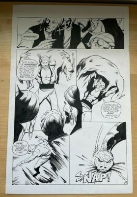 SINBAD #2 original comic art GIANT SEA SNAKE EATS GOAT 1001 arabian nights 1989 | eBay US (Buy It Now)