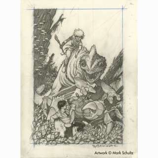 Mark Schultz | Bermuda #4 variant cover preliminary | Flesk