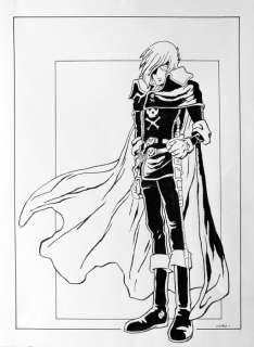 Capitan Harlock - illustrazione originale di Lube - firmata - Loose page - Single piece | Catawiki