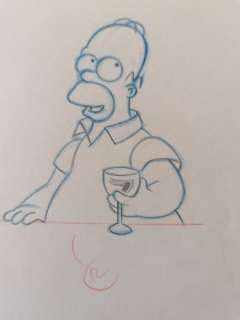 The Simpsons - Homer original drawing - First edition | Catawiki