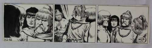 Kresse, Hans - Originele strook (strook 42-33) Eric de Noorman - De scheepsbouwer - Size 45.5 x 12.5 cm - (1954) | Catawiki