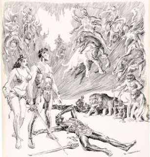 Reed Crandall Witzend magazine "A Fighting Man of Mars" Illustration Original Art (Wally Wood Publ., 1967). ...
