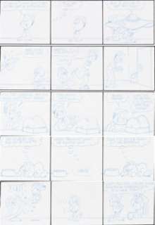 Jim Davis Garfield Daily Comic Strip Preliminary Original Art Group of 150+ (United Feature Syndicate, 1995).... | Heritage