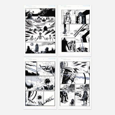 Joseph Schmalke | Phantom Starkiller #1 Story Pages 6, 8, 9, and 10 Artist Proofs (Scout Comics, 2020) | Landry Pop Auctions