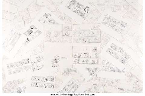 Jim Davis and Studio - Garfield Sunday Comic Strip Preliminary Original Art Group of Approximately 200 (United Feature Syndicate, 1986-87).