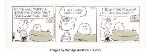 Schulz, Charles | Charles Schulz Peanuts Daily Comic Strip Charlie Brown and Sally Original Art dated 9-26-95 (United Feature Syndic... | Heritage