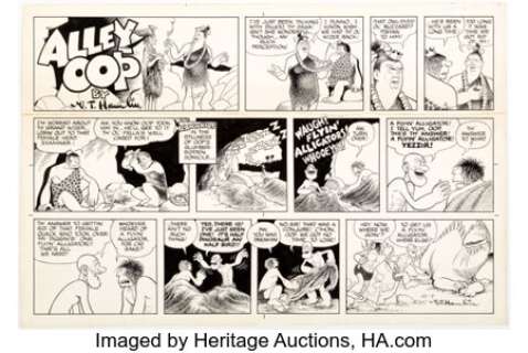 Hamlin, V. T. - V.T. Hamlin Alley Oop Sunday Comic Strip Original Art dated 10-7-62 (NEA, Inc., 1962). ...