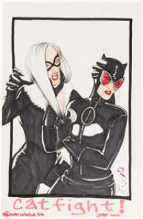 Artist, Unknown | Stephanie Lantry and Joshua Cottingham "Cat Fight!" Wizard World LA Specialty Illustration Original Art (2006).... | Heritage