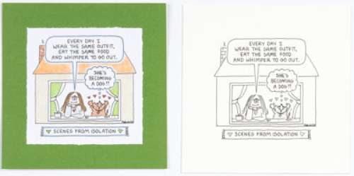 Guisewite, Cathy | Cathy Guisewite Scenes from Isolation Page 141 Single Panel Comic Illustration Original Art (Andrews McMeel Publis... (Total: 2 Original Art) | Heritage