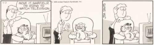 Jim Davis Garfield Daily Comic Strip Original Art dated 4-9-79 (United Feature Syndicate, 1979). | Heritage