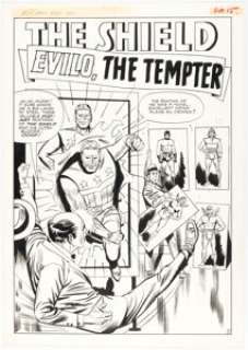 Mike Sekowsky and Paul Reinman Fly Man #34 Complete 12-Page Shield Story and House Ad Original Art Group of 13 (Archie/Mighty Comics Group, 1965). (Total: 13 Original Art) | Heritage