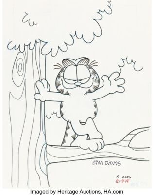 Jim Davis Studio - Garfield Up a Tree Illustration Original Art (c. 1990s). | Heritage