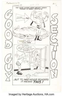 Bill Kresse Archie‘s Madhouse #48 "Good Guy Section" Captain Sprocket Illustration Original Art (Archie, 1966).