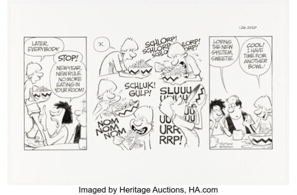 Jerry Scott and Jim Borgman Zits Sunday Comic Strip Original Art dated 1-26-20 (King Features Syndicate, 2020). | Heritage