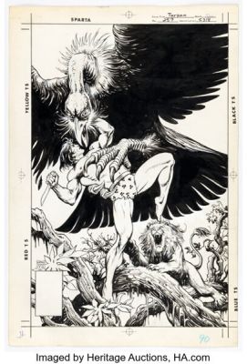 Ernie Chan and Alfredo Alcala Tarzan #257 Cover Original Art (DC, 1977). | Heritage