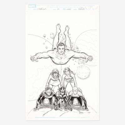 Mike Allred | Champions #1 Variant Cover Original Art (Marvel Comics, 2016) | Landry Pop Auctions