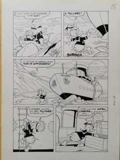 Topolino #1011 - L. Gatto - tavola originale â€œPaperino e le 20mila leghe sotto i mariâ€ - Loose page - (1975) | Catawiki