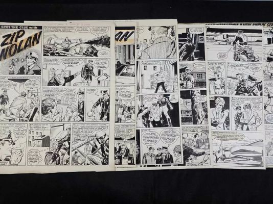 ZIP NOLAN - 8 pages of original comic art from various issues of ’Lion’ comic, circa early 1970s - | Excalibur Auctions