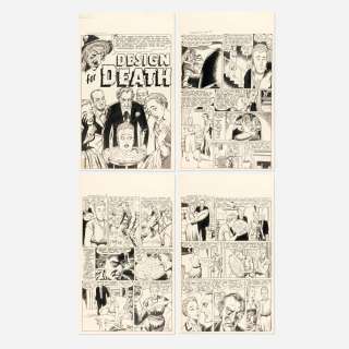 Bill Ely, Tormented #2 "Design for Death" Story Pages 1-4 Original Art (Sterling, 1954) | Landry Pop Auctions