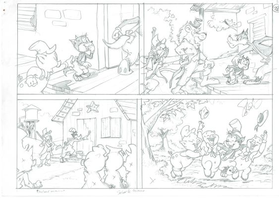 The Big Bad Wolf and the Three Little Pigs – Preliminary Page 3B | Corner4art