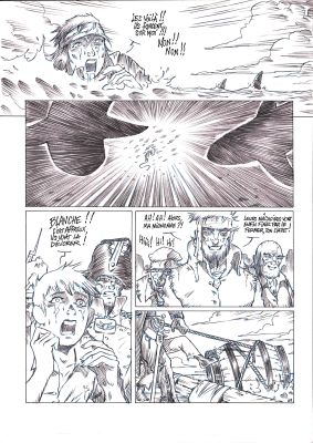 « L’oubliée du radeau de la Méduse »- Planche originale – Page 69 – Gilles Cazaux | Zic et Bul