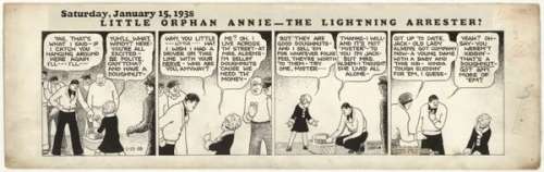 87: Gray Little Orphan Annie 1/15/38 original comic art | Russ Cochran