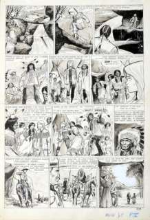 Giraud, Jean | Encre de chine pour une planche western parue dans le journal | Coutau Bégarie