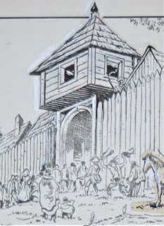 Les pionniers du nouveau monde T1 - Planche originale (p.32) encre de Chine - Le pilori - (1982) | Catawiki