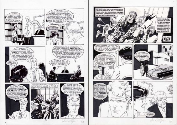 Lucio Filippucci | Il Mistero delle Nuvole Parlanti p.73-74: Alfredo Castelli | Tavole Originali