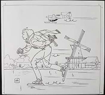 Heuvel, Eric - Originele tekening in inkt - January Jones - Stripschap kalender maand februari - (2013)