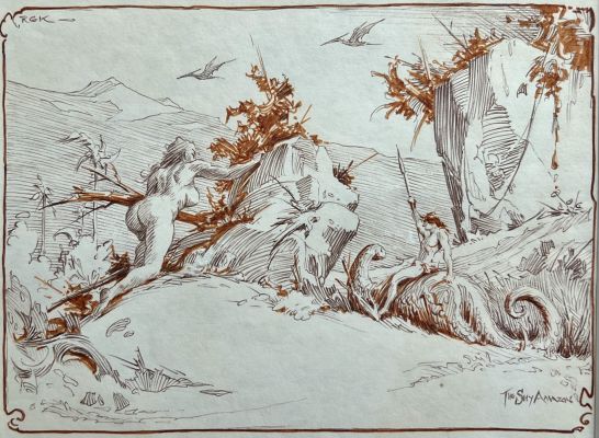 Roy Krenkel (American, 1918-1983) | The Shy Amazon | Shasta/Phoenix