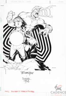 Roger Cruz - Trading Card Illustrations issue #Mutants and Mutates (Banshee and Franklin Richards)