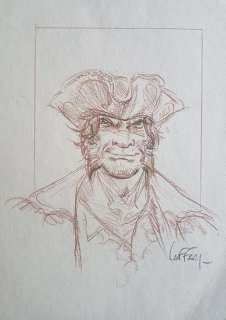 Lauffray, Mathieu | Lauffray, Mathieu - Originele illustratie in potlood - Long John Silver | Catawiki