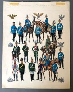 Funcken, Fred & Liliane | Funcken, Fred & Liliane - Dessin original couleur - L’Uniforme & les armes des soldats du XIXe siècle T2 - Les Dragons - (1969) | Catawiki