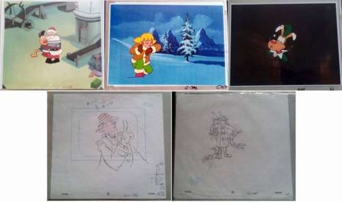 Inspector Gadget - 3 Original Animation production cels + 2 Drawings - (1982/1986) | Catawiki