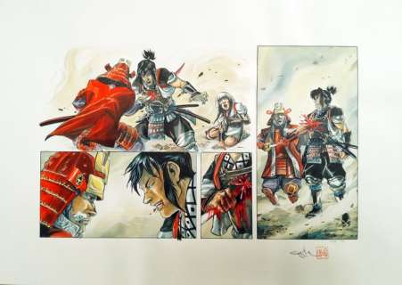 Lupattelli, Carita | Lupattelli, Carita - Demi-planche originale couleur - La Légende des nuées écarlates : Izunas T2 - Yamibushi - (2015) | Catawiki