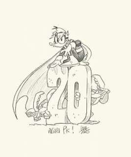 Silvia Ziche | PK Giant Single Special Edition - Silvia Ziche - illustrazione originale "PK 20 Anni" - Page volante - Exemplaire unique - (2016) | Catawiki