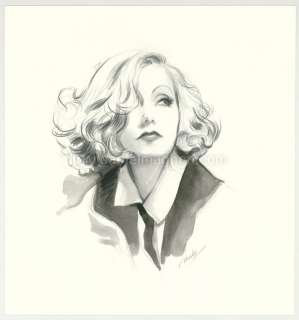 Maly Siri - Illustration originale intitulée "Greta Garbo" - Pin-up Art