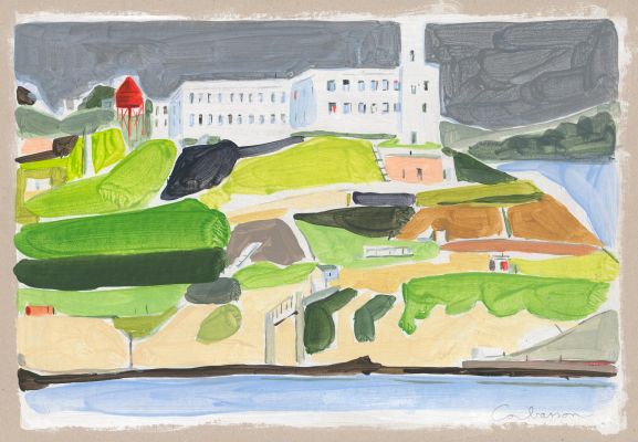 Dominique Corbasson | Alcatraz - Gouache sur carton | Huberty Breyne Gallery
