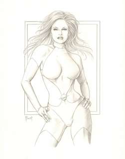 Mitch Foust - Saturn girl pencil commission - signed